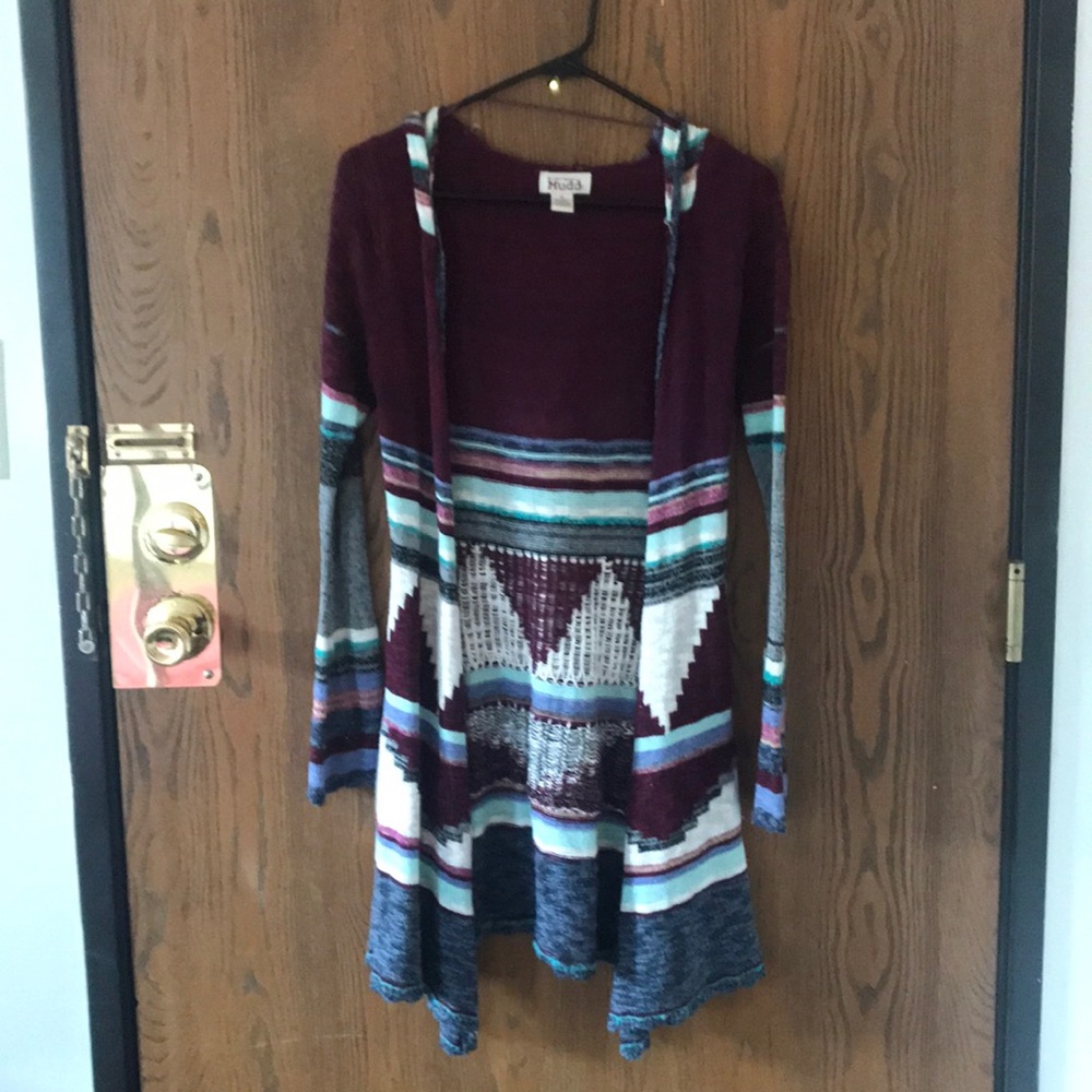 long sleeve hooded cardigan